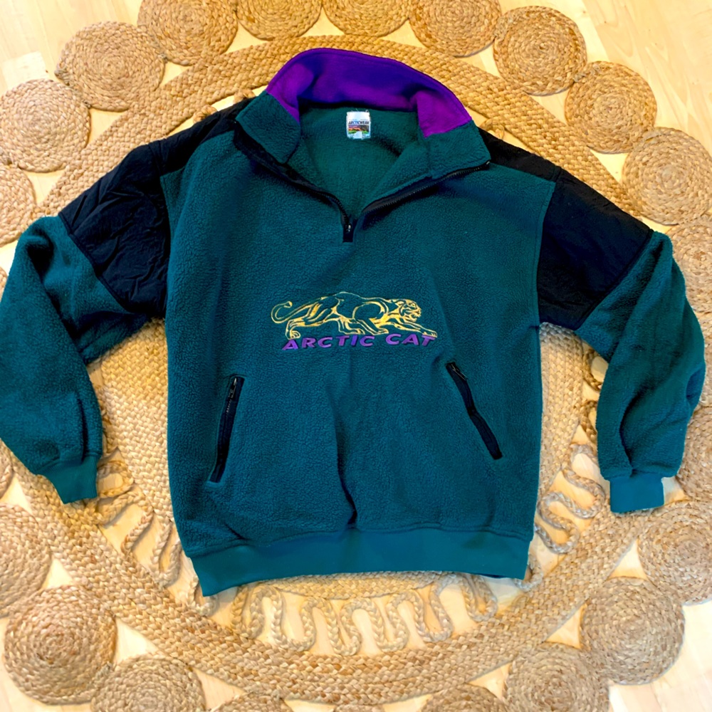 Vintage arctic cat pullover fleece size medium